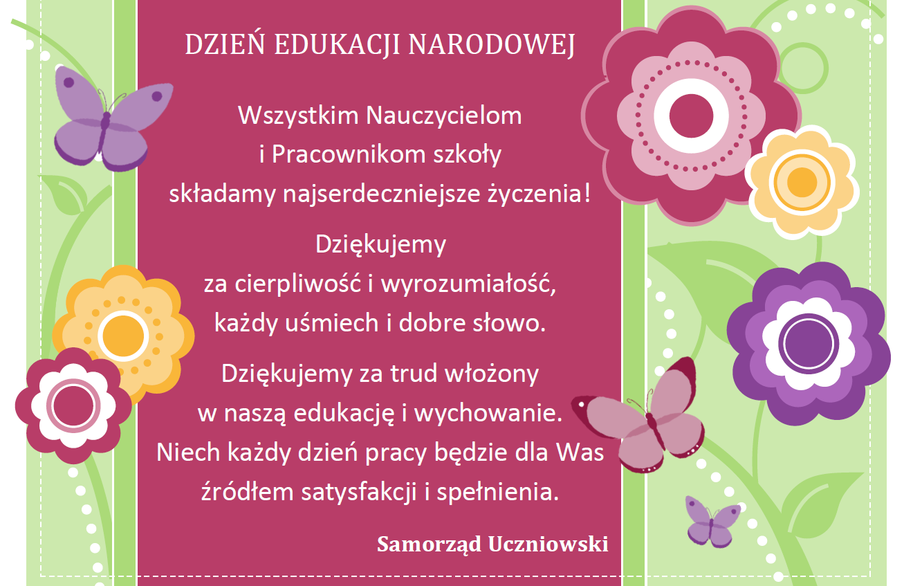 Grafika źyczeń z okazji Dnia Edukacji Narodowej