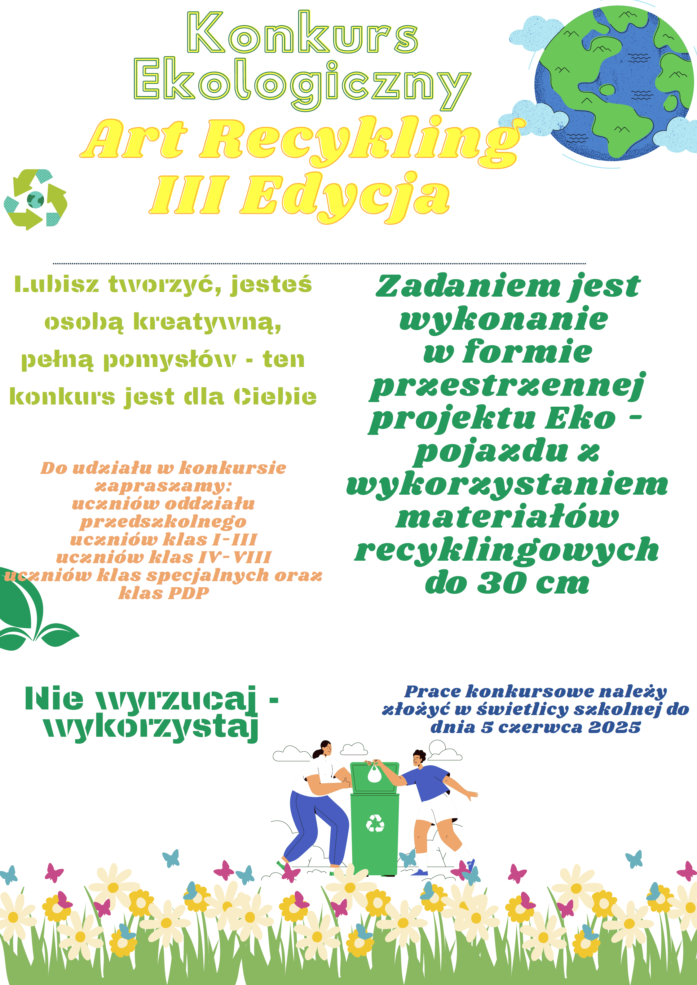 Widok plakatu Konkursu Ekologicznego Art Recykling