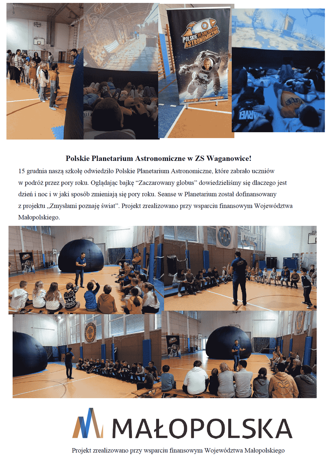 Wizyta Polskiego Planetarium Astronomicznego – uczniowie biorą udział w pokazach