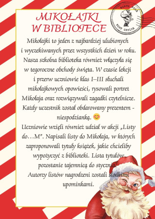 Świąteczna atmosfera w bibliotece – Mikołajki pełne radości i zabawy, zdjęcie 1 z 5